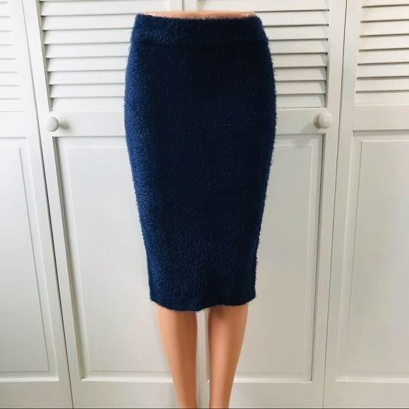 *NEW* GIANNI BINI Indigo Fuzzy Pencil Skirt Size XS