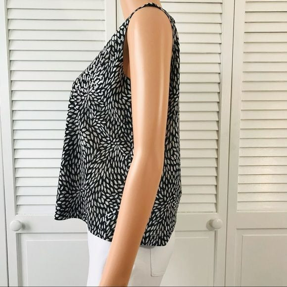 CHICO’S DESIGN Black Sleeveless Sequin Shirt Size L