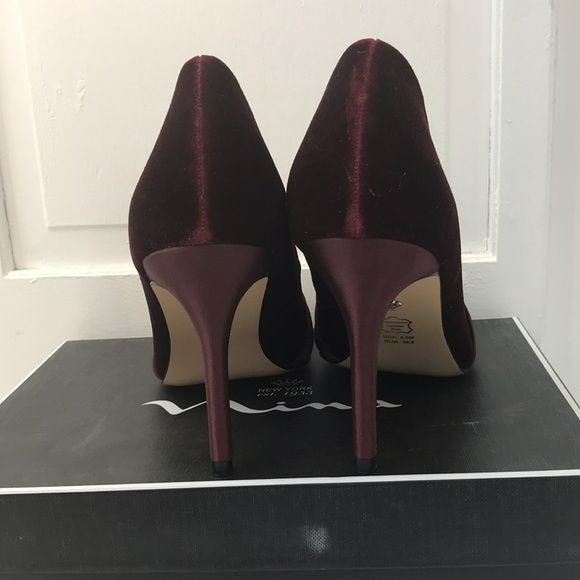 NINA Rumina2 Merlot Romance Open Toe Heels Size 8.5M (new in box)