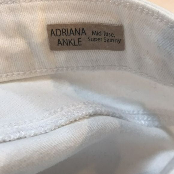 MAVI White Adriana Mid-Rise Super Skinny Ankle Jeans Size 28