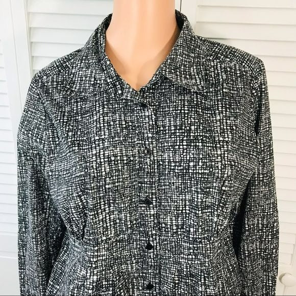 A.N.A. Geometric Pattern Button Down Shirt Size 14
