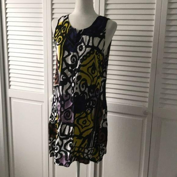 Peppermint Bay Multi Color Rayon Dress Size L