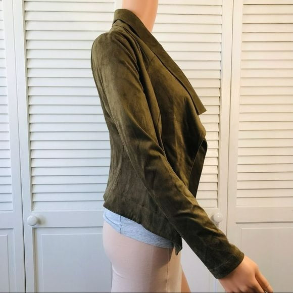 ROMEO & JULIET Green Suede Open Front Jacket Size S