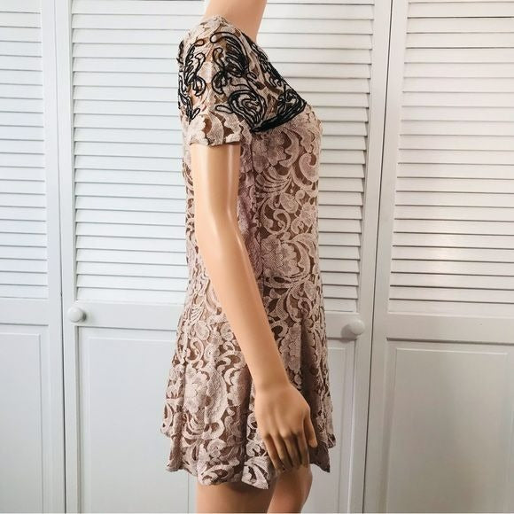 FREE PEOPLE Pink Lace Dreamer Dress Size XS
