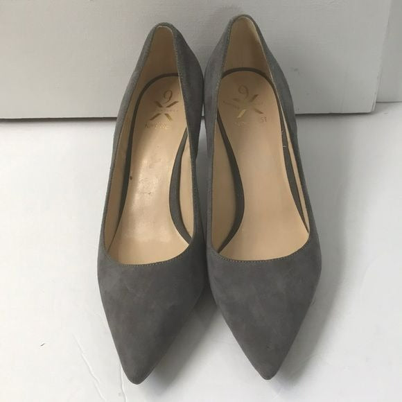 NINE WEST Gray Suede 9 Technology Pointed Toe Heels Size 8.5M
