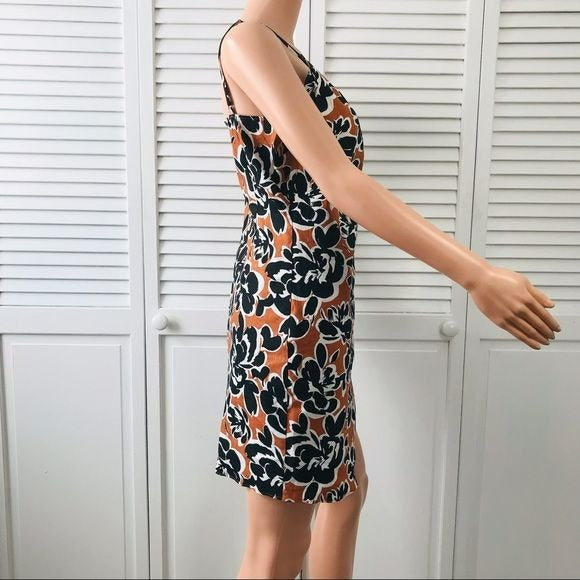 LEITH Brown Black Floral Spaghetti Strap Dress Size M