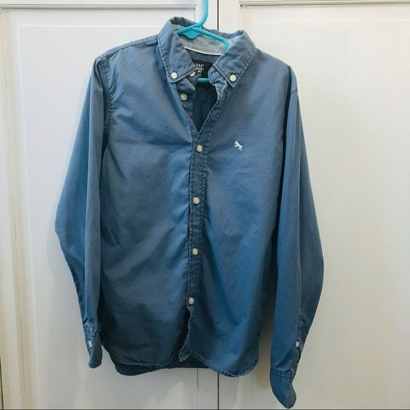 H&M Blue Button Down Cotton Shirt Size 7-8Y