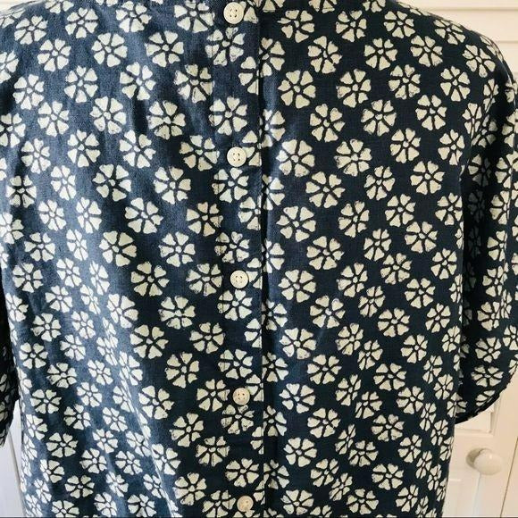 GAP Blue Tie-Front Print Top Size XL