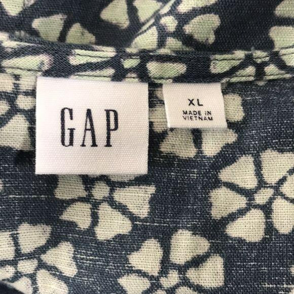 GAP Blue Tie-Front Print Top Size XL