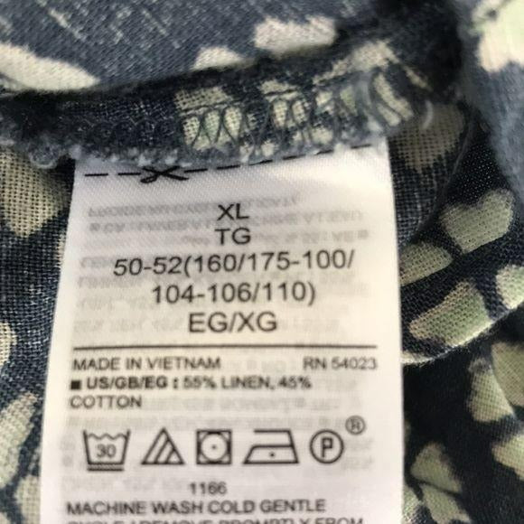 GAP Blue Tie-Front Print Top Size XL