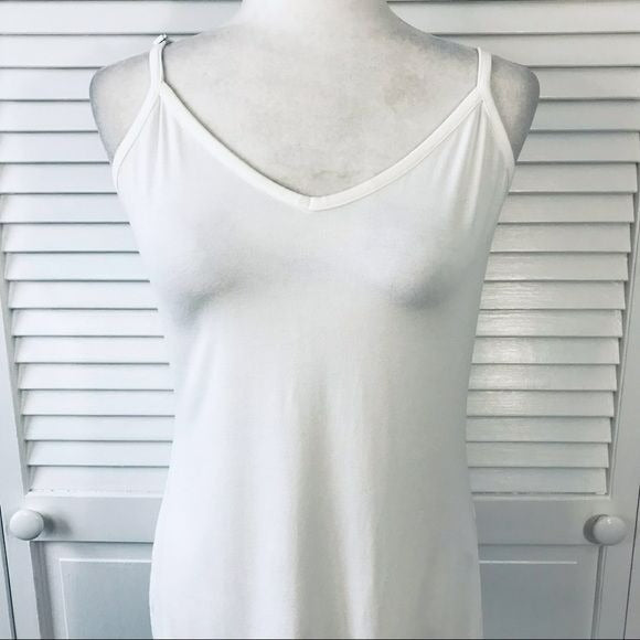 WHITE HOUSE BLACK MARKET White Spaghetti Strap Shirt