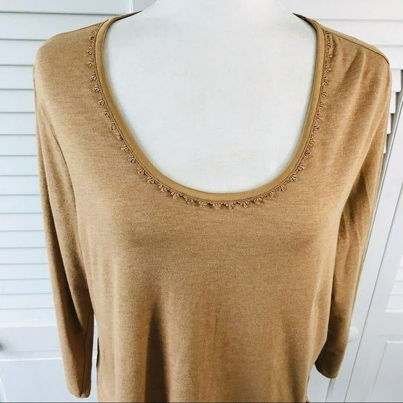 LAND’S END Brown Long Sleeve Top Size L