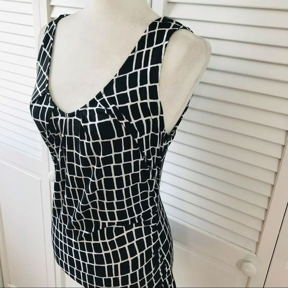 NEW YORK & COMPANY Black White Tank Top