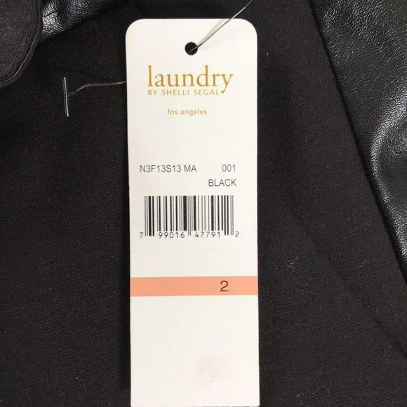 *NEW* LAUNDRY By Shelli Segal Faux Leather Trim Pant Size 2