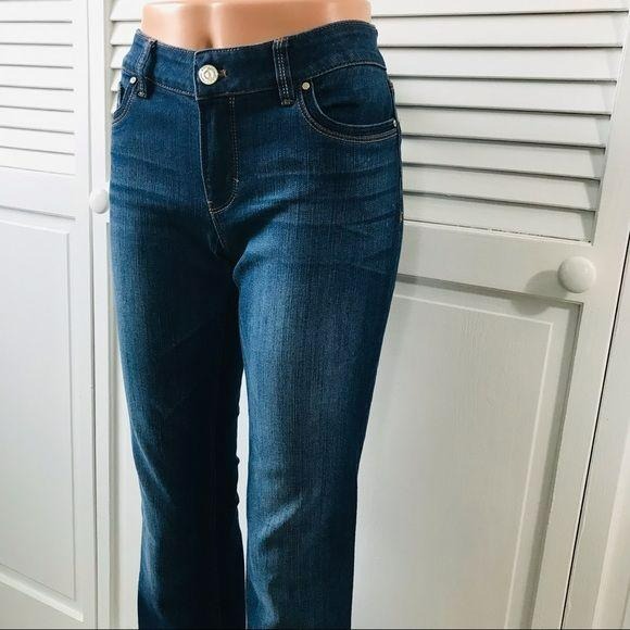 WHITE HOUSE BLACK MARKET Blue Boot Leg Jeans