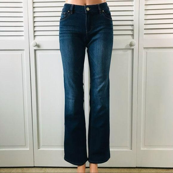 WHITE HOUSE BLACK MARKET Blue Boot Leg Jeans