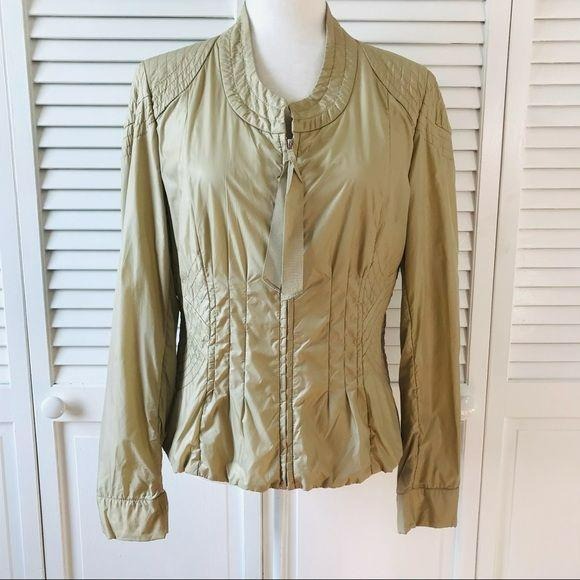 ELIE TAHARI Beige Windbreaker Jacket Size 8