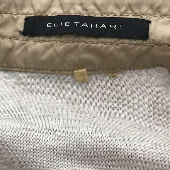 ELIE TAHARI Beige Windbreaker Jacket Size 8