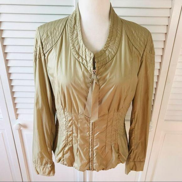 ELIE TAHARI Beige Windbreaker Jacket Size 8