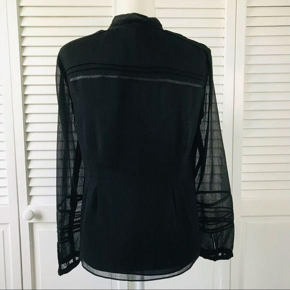 COLDWATER CREEK Black Button Down Blouse Size S