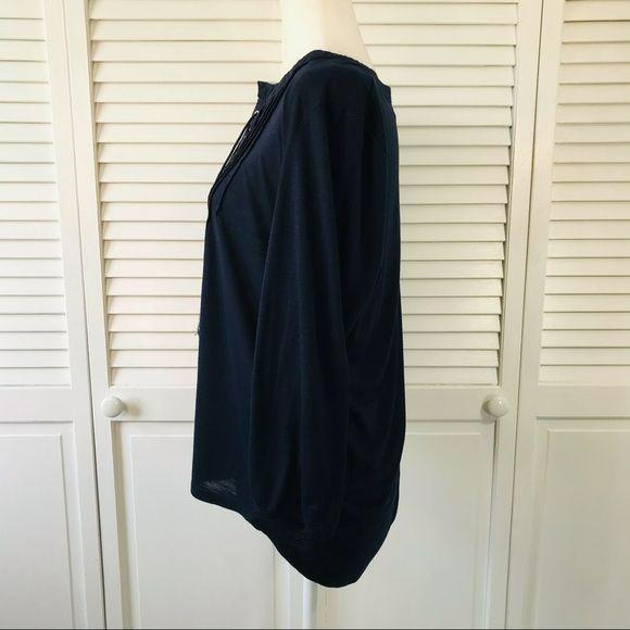VERVE AMI Blue V-Neck Top Size XL