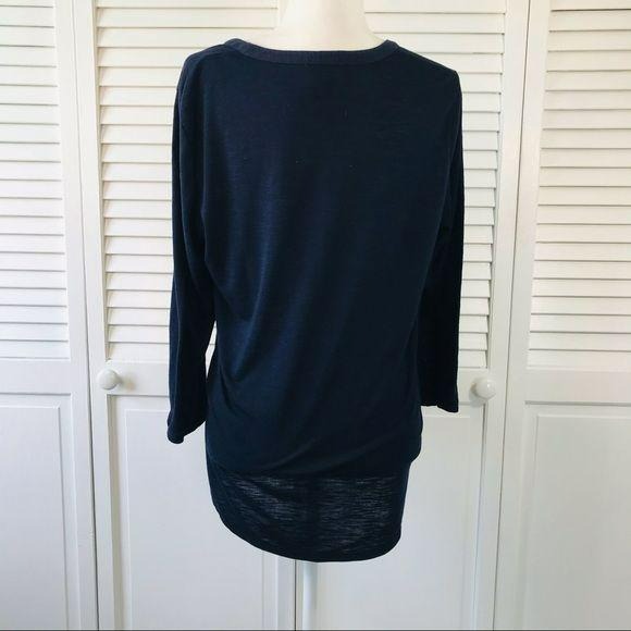 VERVE AMI Blue V-Neck Top Size XL