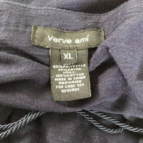 VERVE AMI Blue V-Neck Top Size XL