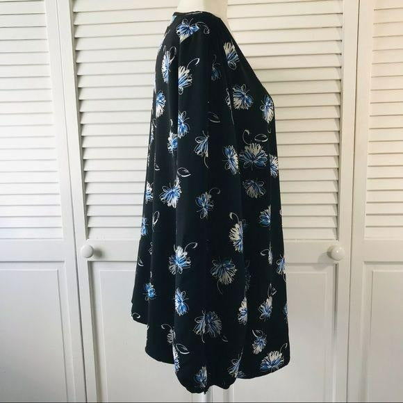 LIZ CLAIBORNE Black Floral Blouse Size 1X