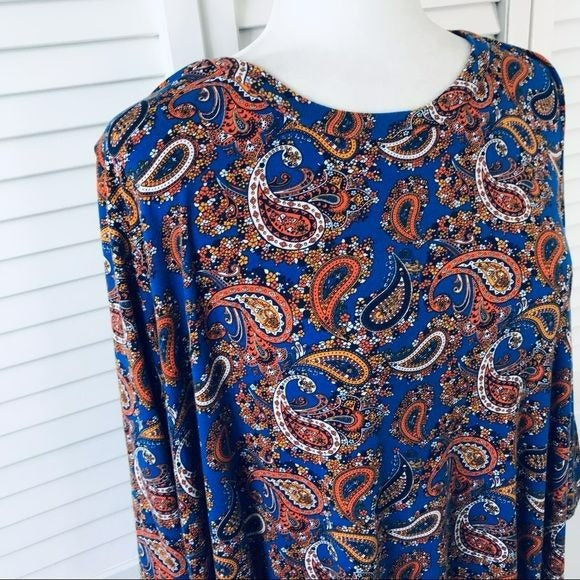 JESSICA LONDON Royal Blue Paisley Shirt Size 18/20