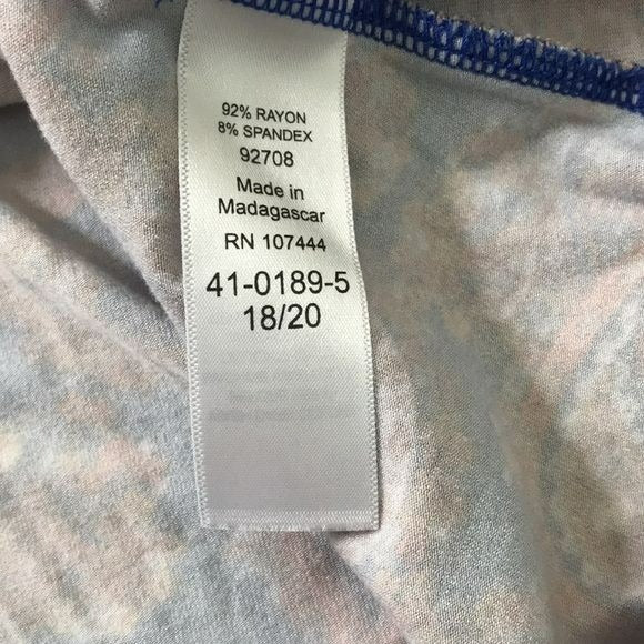 JESSICA LONDON Royal Blue Paisley Shirt Size 18/20