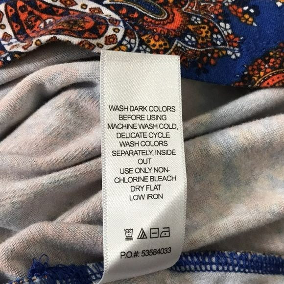 JESSICA LONDON Royal Blue Paisley Shirt Size 18/20