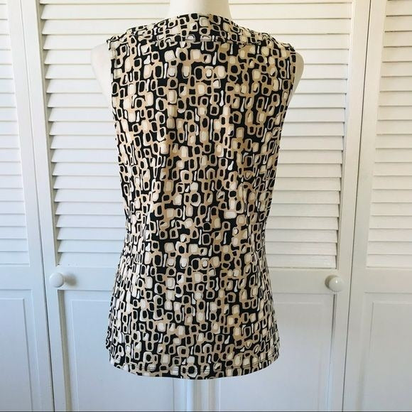 Axcess Beige Black Tank Top Shirt Size M