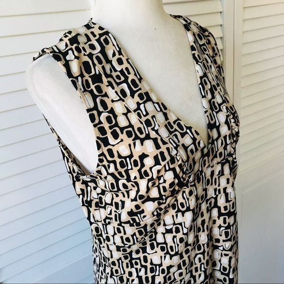 Axcess Beige Black Tank Top Shirt Size M