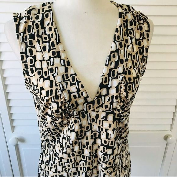 Axcess Beige Black Tank Top Shirt Size M