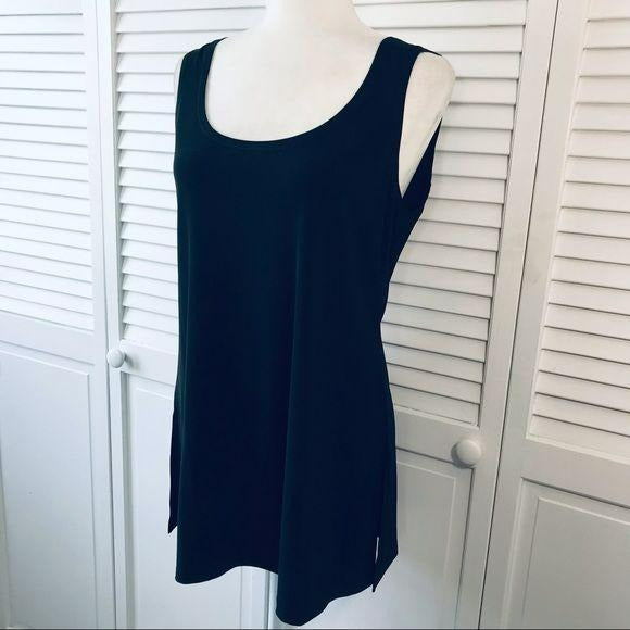 SLINKY BRAND Black Sleeveless Shirt Size S