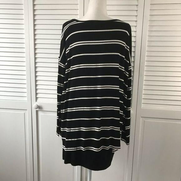 *NEW* BAILEY 44 Black White Layered Records Dress Size L