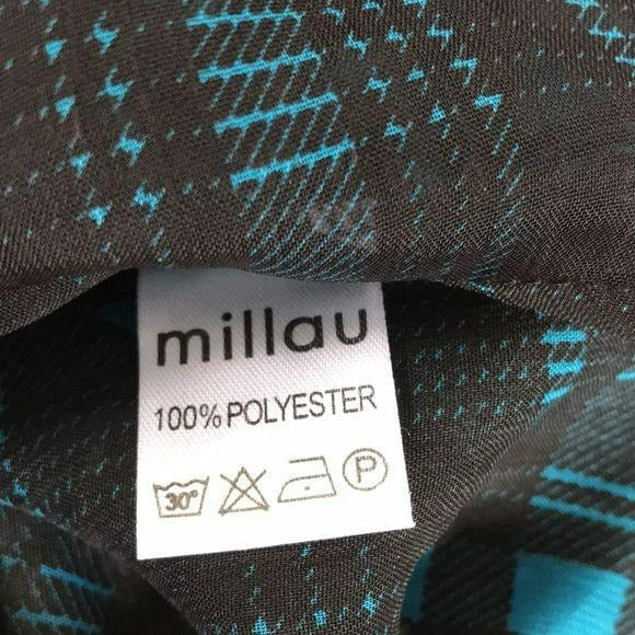 *NEW* MILLAU Black Blue Plaid Oversized Crop Top Size S