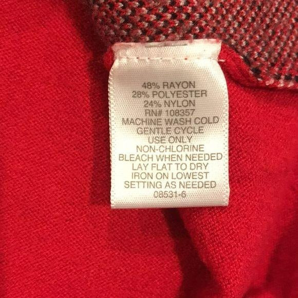 LIZ CLAIBORNE Red Striped Sweater Size 1X