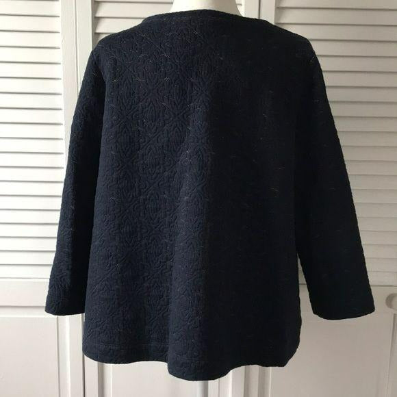 LOFT Gold & Blue Cotton Blend Sweater Size L