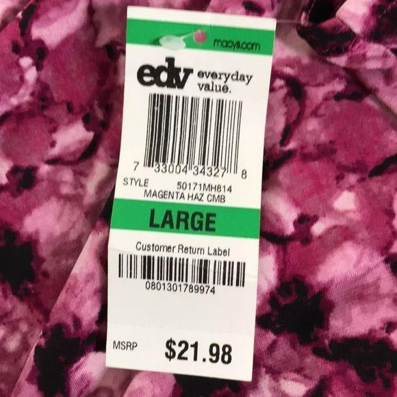 *NEW* CHARTER CLUB Pink Sleeveless Blouse Size L