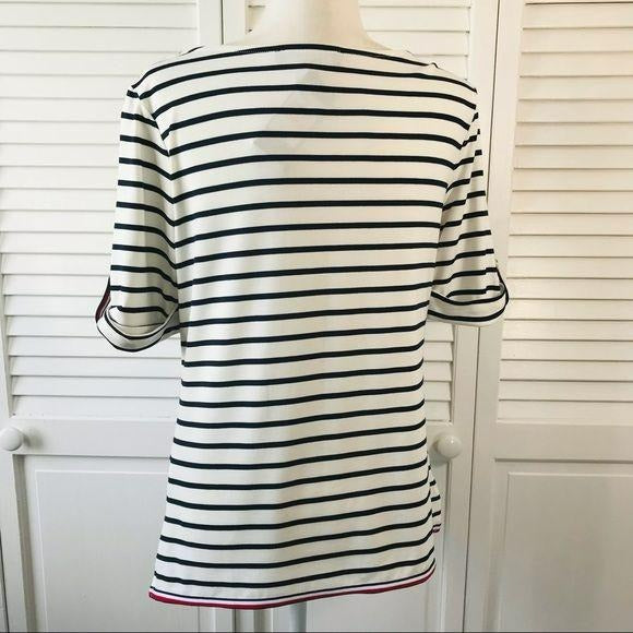 *NEW* TOMMY HILFIGER Black & White Striped Shirt