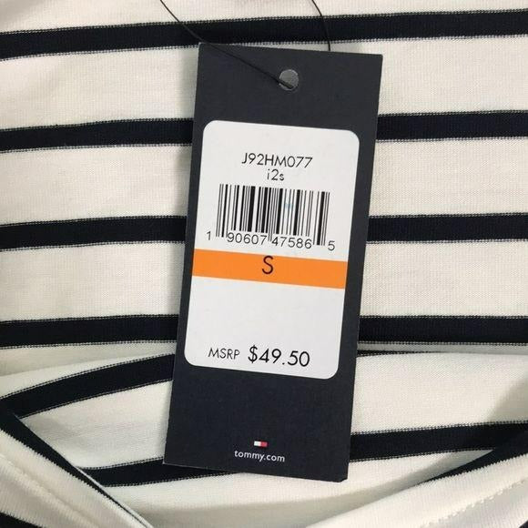 *NEW* TOMMY HILFIGER Black & White Striped Shirt
