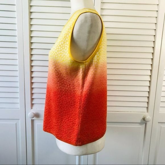 SOCA ST. JOHN Yellow And Orange Ombré Animal Print Sleeveless Sweater Size S