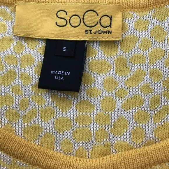 SOCA ST. JOHN Yellow And Orange Ombré Animal Print Sleeveless Sweater Size S