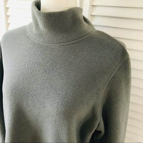 LANDS’ END Gray Fleece Long Sleeve Sweater Size L