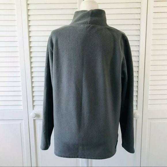 LANDS’ END Gray Fleece Long Sleeve Sweater Size L
