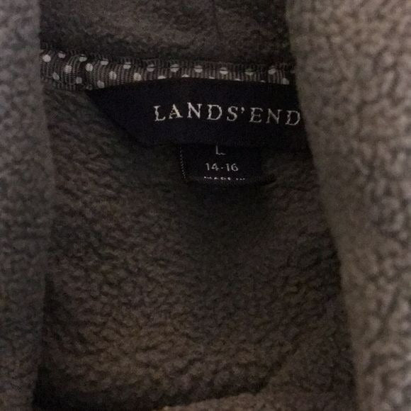 LANDS’ END Gray Fleece Long Sleeve Sweater Size L