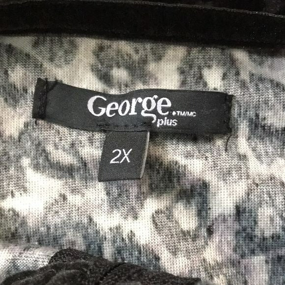GEORGE Plus Black Gray Cheetah Print Zip Up Jacket Size 2X
