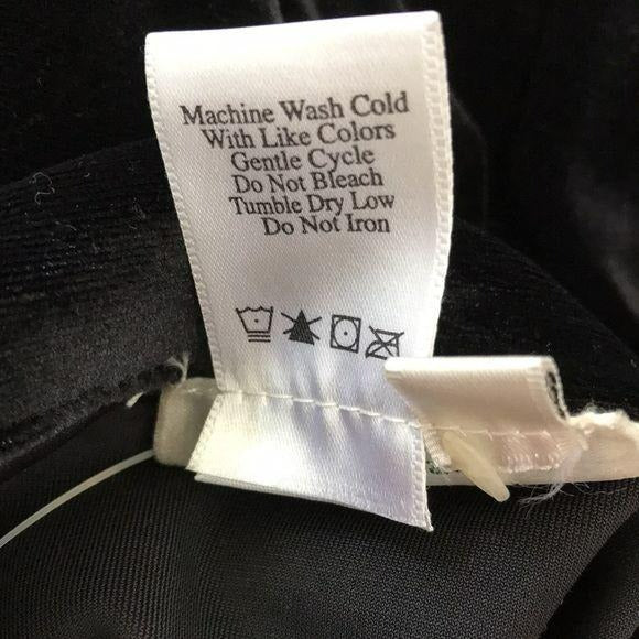 COLDWATER CREEK Black Petite Velvet Embroidered Jacket Size S