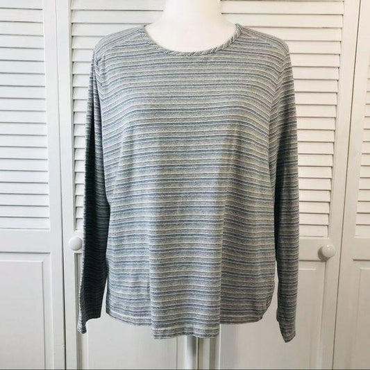 CHARTER CLUB Blue Striped Long Sleeve Shirt Size XL